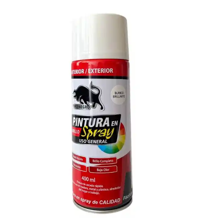 Pintura Spray Aerosol Blanco Brillante Uso General 400 Ml