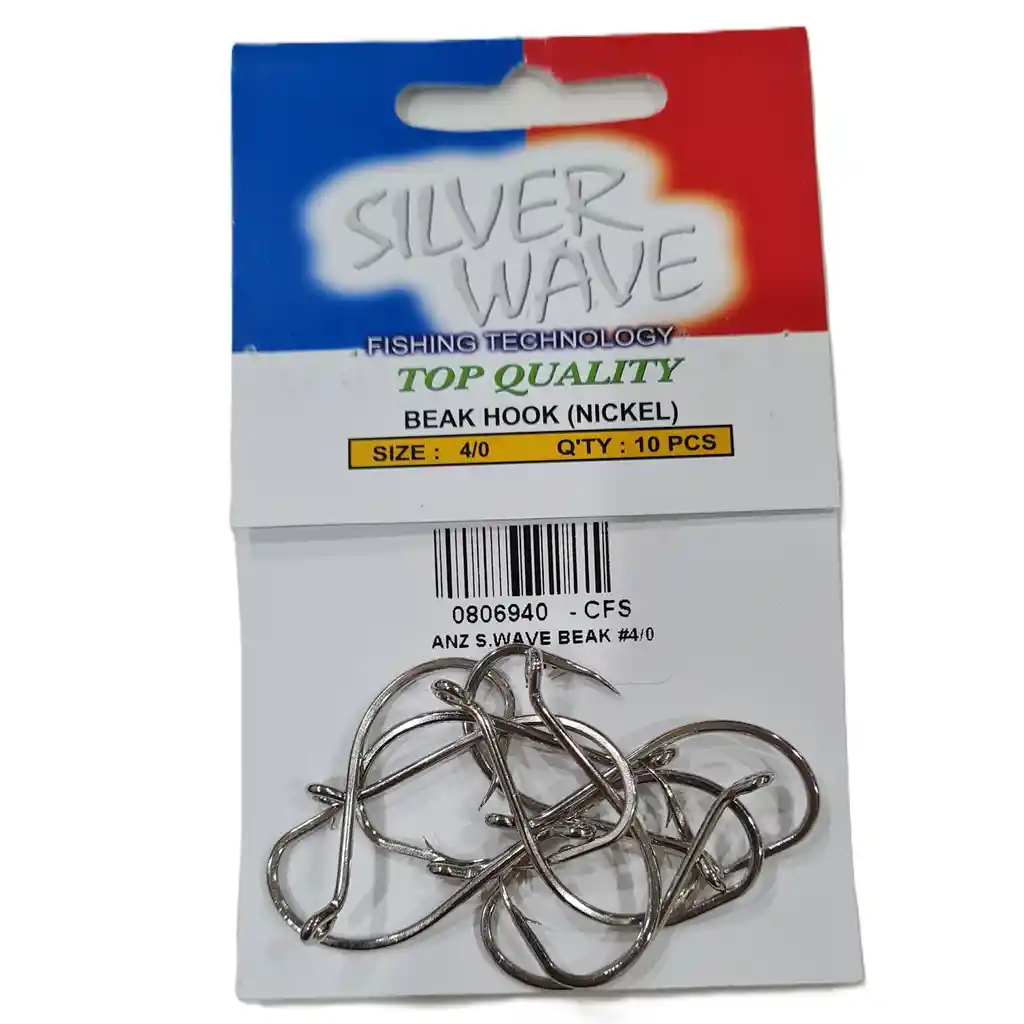 Anzuelo De Pesca Silver Wave Beak Octopus #4/0 O,87gr 3,5cms X10