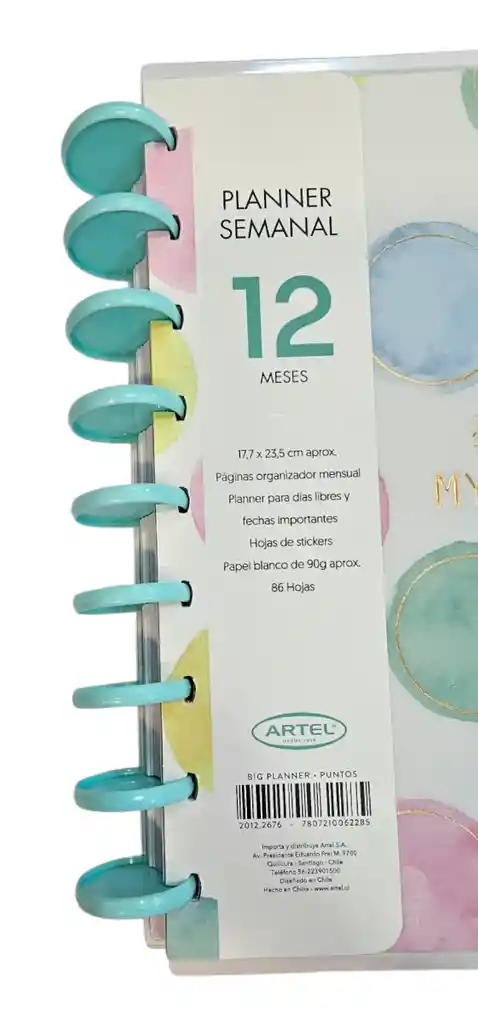 Planner Big Planner 12 Meses Sin Fecha 17x23cm Diseño Puntos