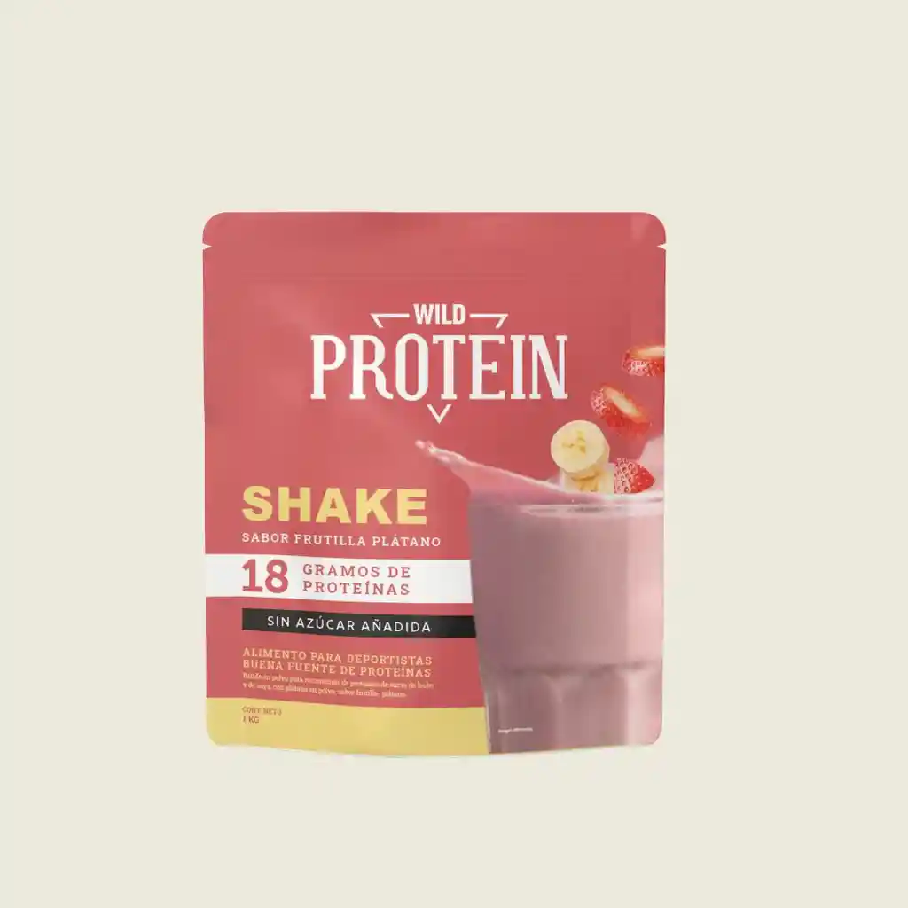 Shake Frutilla Platano 1 Kg Wild Protein