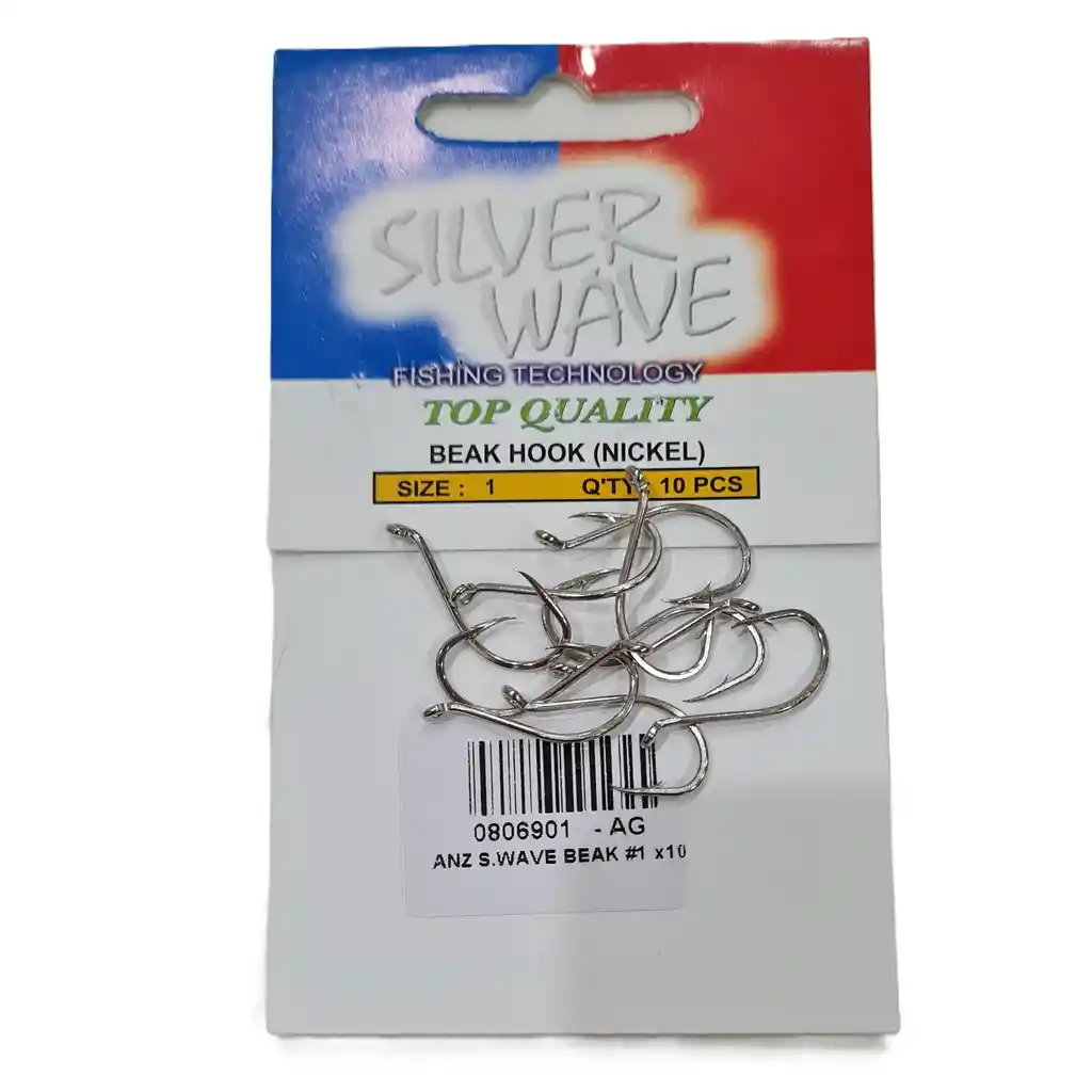 Anzuelo De Pesca Silver Wave Beak Octopus #1 O,31gr 2,4cms X10