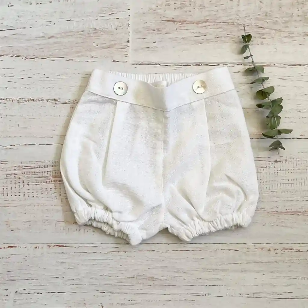 Short Blanco Ilusion Talla 12/18 Meses