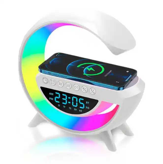 Parlante Con Carga Inalámbrica Led+ Base De Carga