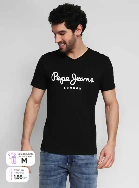 Polera Hombre Pepe Jeans Manga Corta Cuello V Talla L