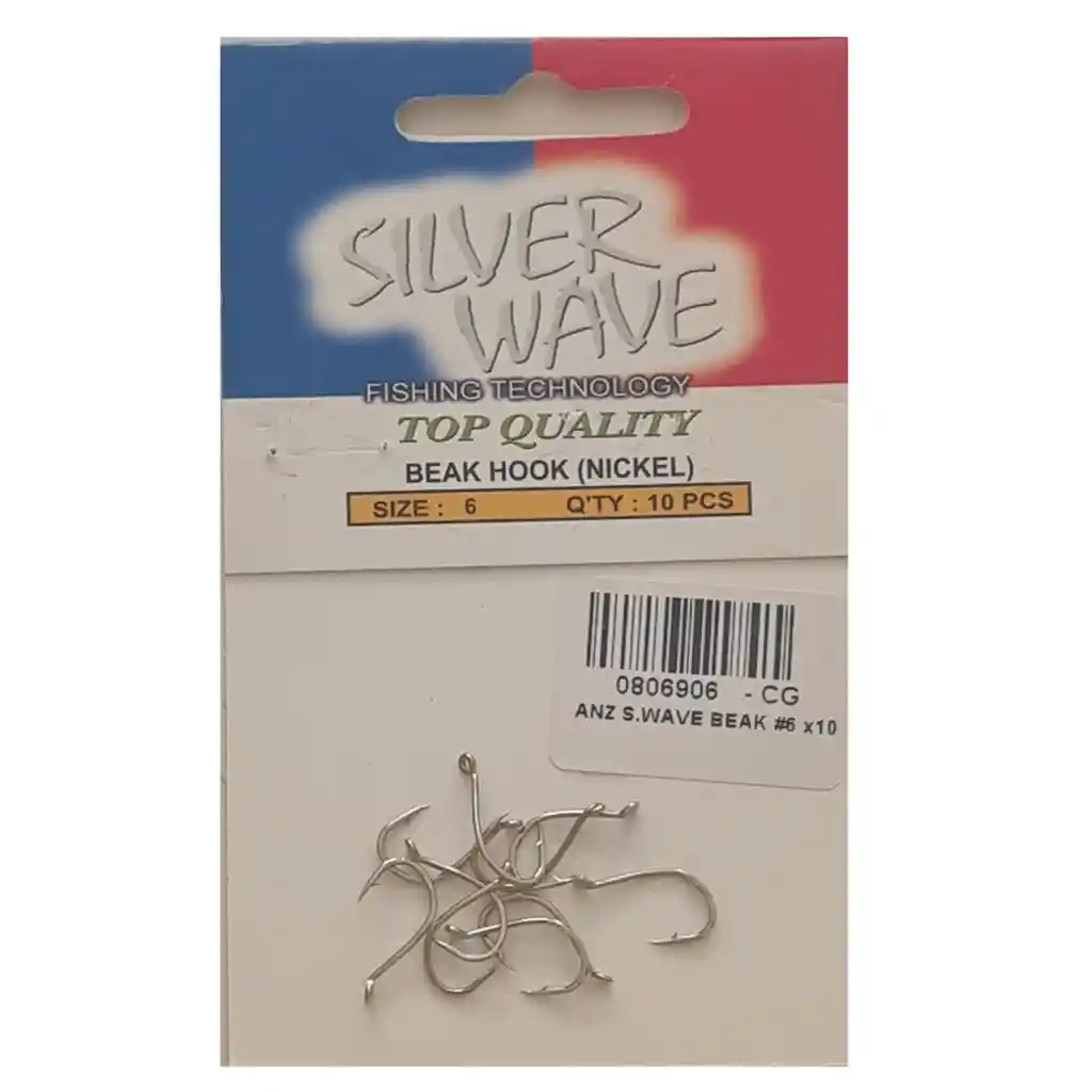 Anzuelo De Pesca Silver Wave Beak Octopus #6 O,11gr 1,5cms X10