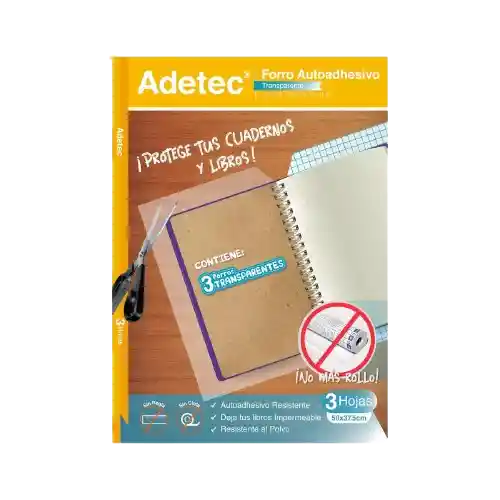 Forros Autoadhesivo En Pliego Transparente 50x37,5 Cm 3 Forros