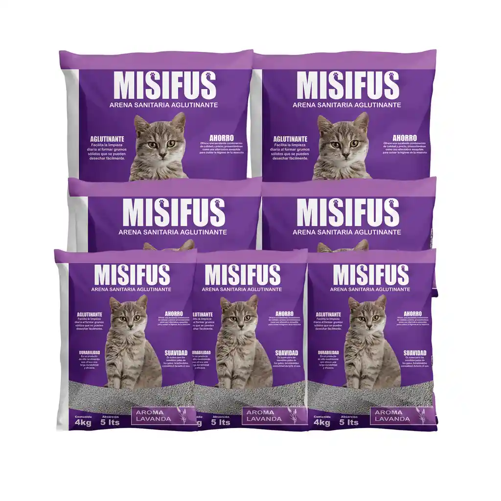 Arena Sanitaria Misifus 24 Kg- Lavanda