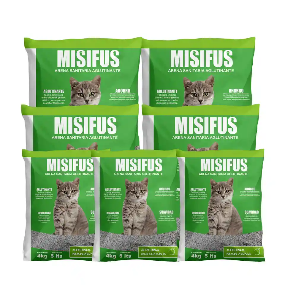 Arena Sanitaria Misifus 24 Kg- Manzana