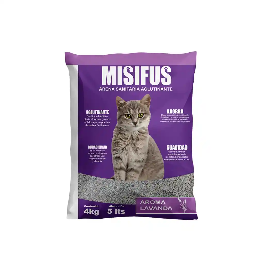 Arena Sanitaria Misifus 4kg – Lavanda