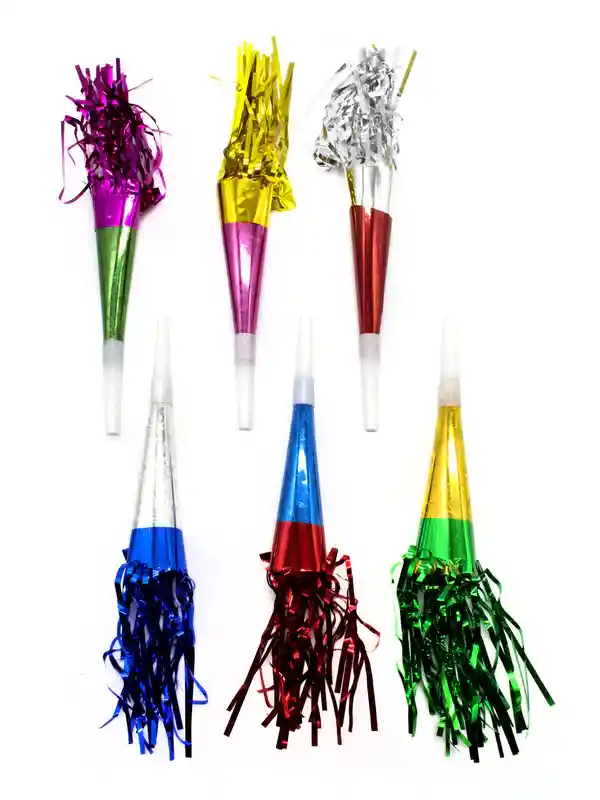 Silvato Con Flecos Para Fiestas Pack 6