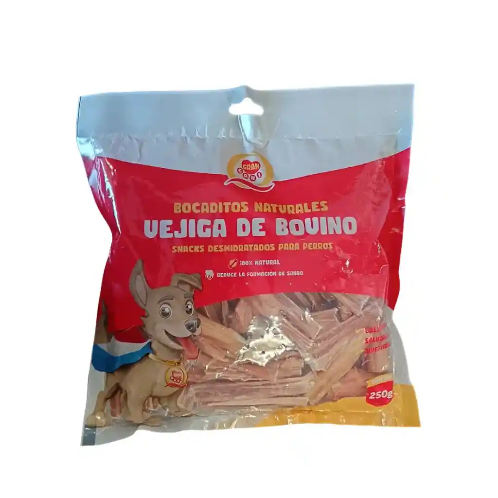 Gran Cani - Bocaditos Naturales Vejiga De Bovino (deshidratados) Para Perros 250g