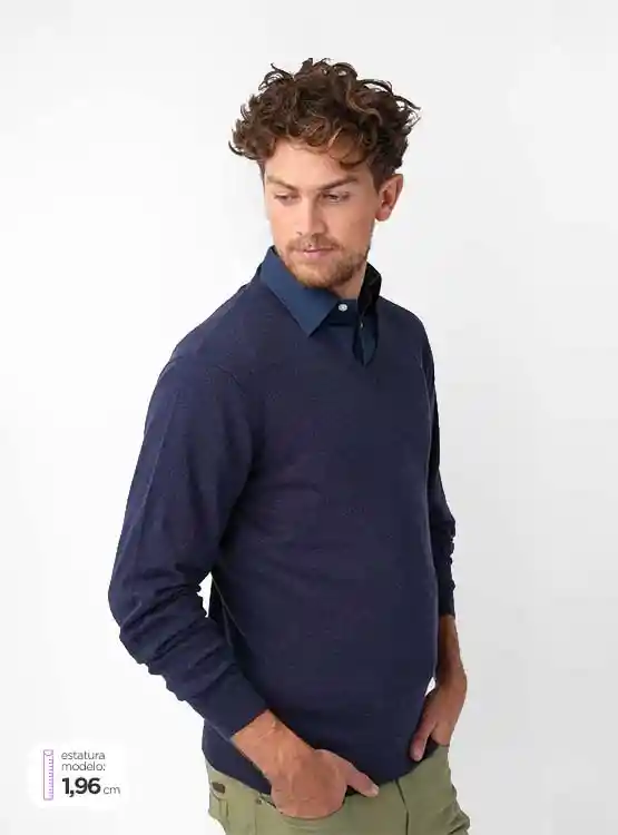 Sweater Hombre Kenneth Stevens Algodón Cuello En V Talla L