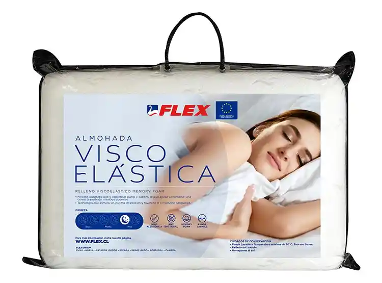 Almohada Flex Viscoelastica Banana 60 X 40 Cm Blanco