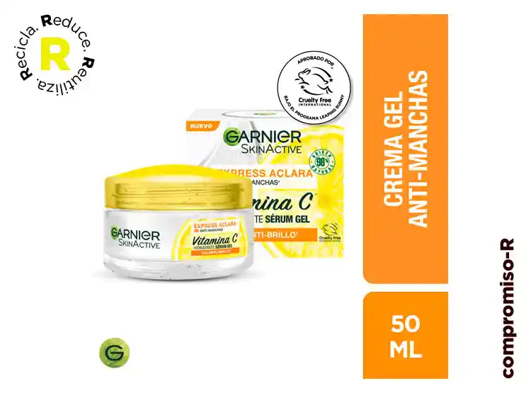 Crema Facial Garnier Gel Hidratante Express Aclara 50 Ml