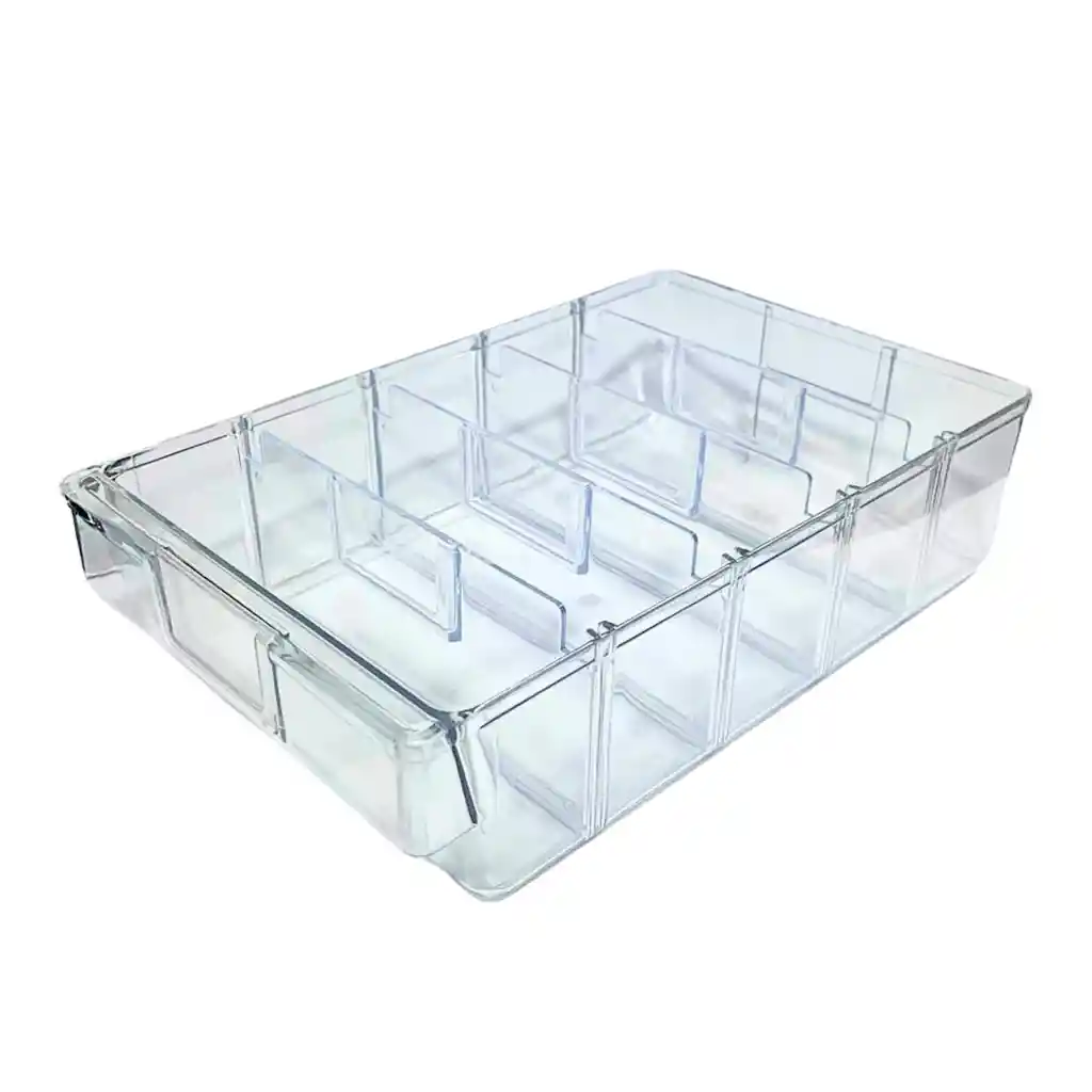 Caja Transparente Poliestireno Rigido Grande 5 Divisiones