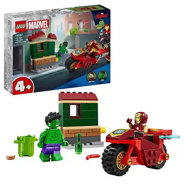 Lego® Marvel Iron Man Con Moto Y Hulk