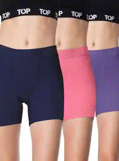 Bóxer Medios Mujer Top Algodón M208p3c2 Talla S