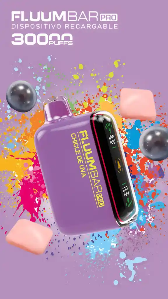 Vaporizador Fluum Bar Pro 30.000 Puff Sabor Chicle De Uva