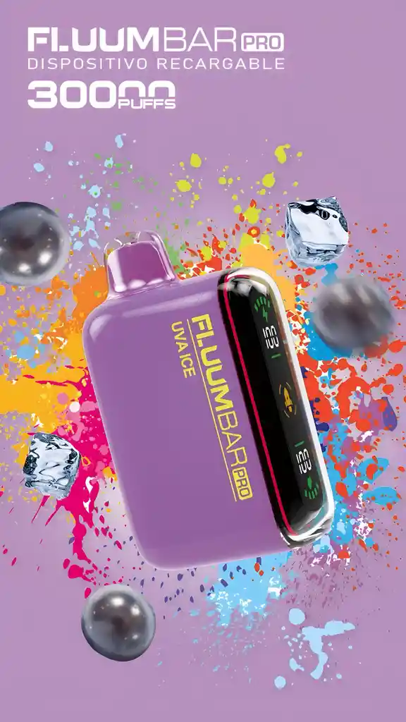 Vaporizador Fluum Bar Pro 30.000 Puff Sabor Uva Ice