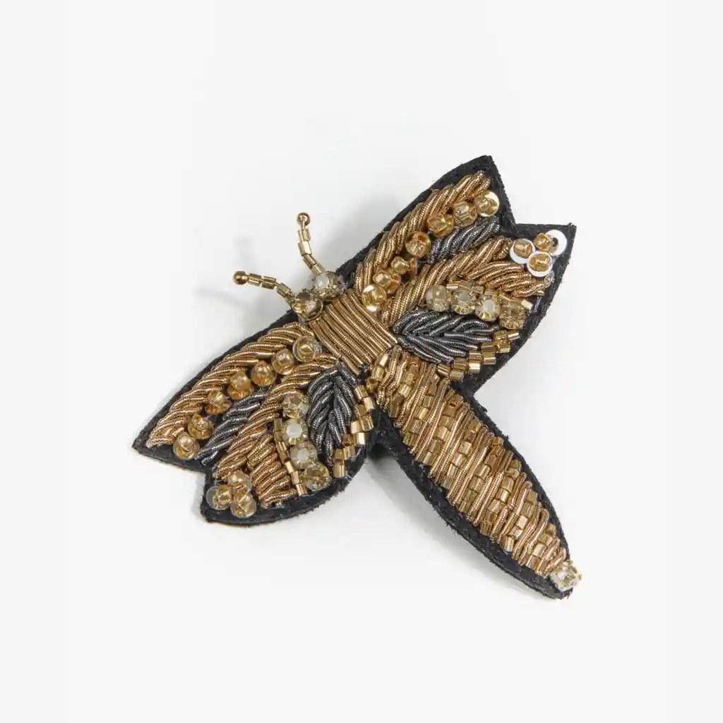 Prendedor Mujer Libélula Dorado