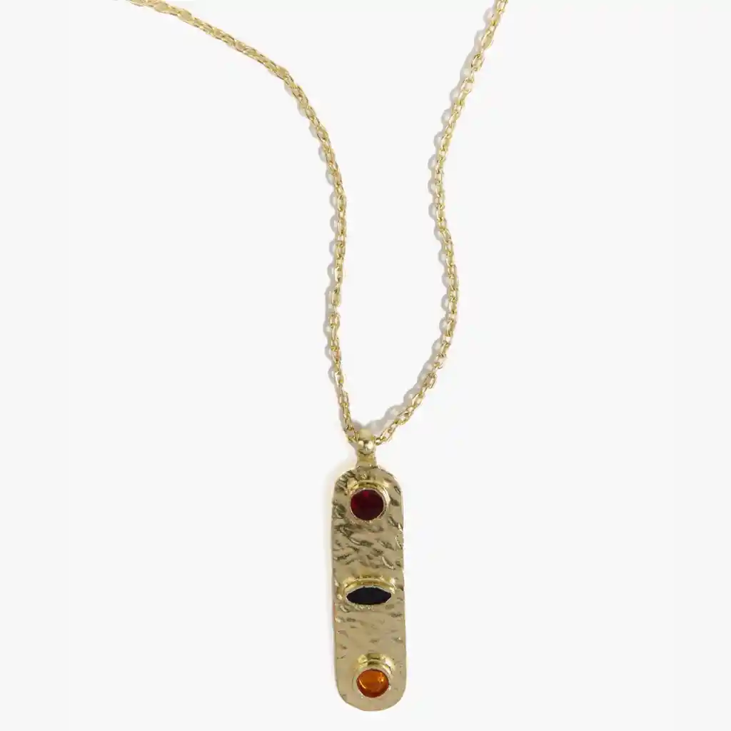 Collar Mujer Placa Dorado