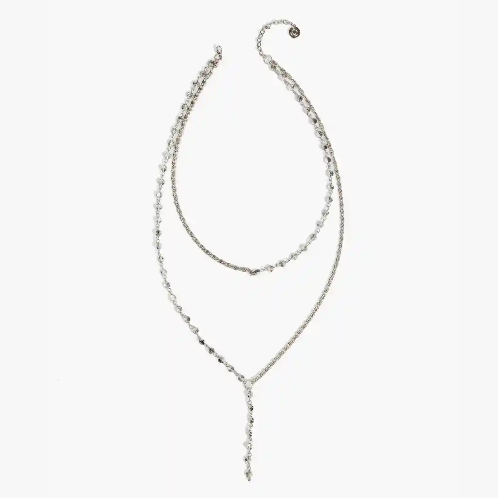Collar Mujer Doble Caracoles Plateado