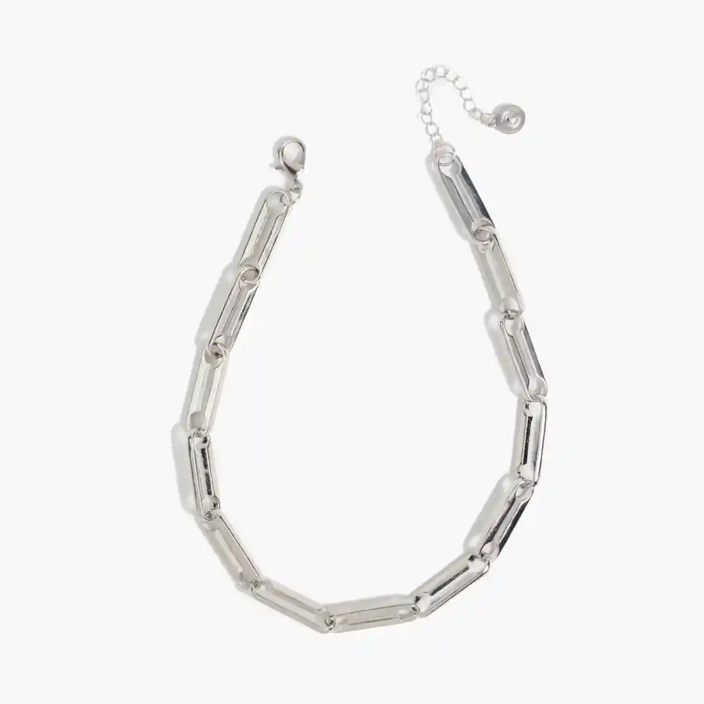 Collar Mujer Eslabones Grandes Plateado