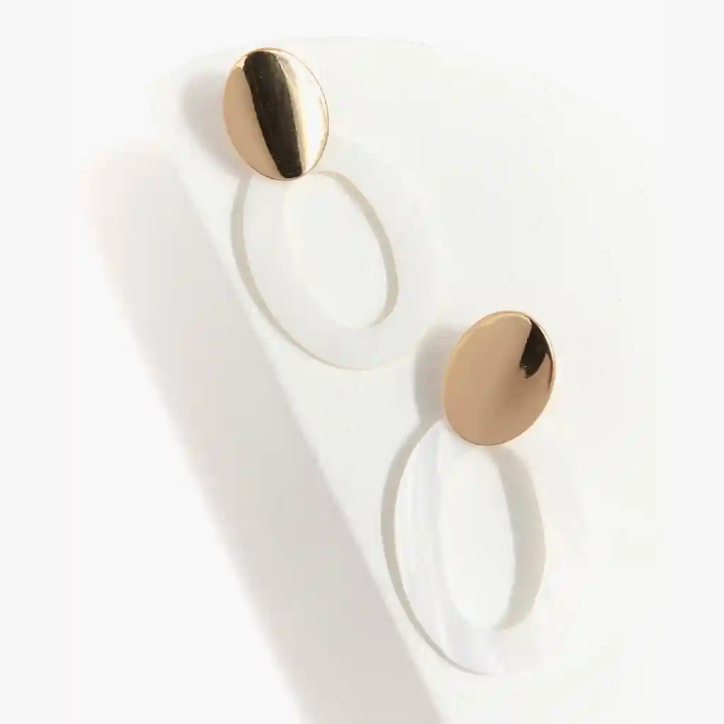Aros Mujer Círculo Nacar Dorado