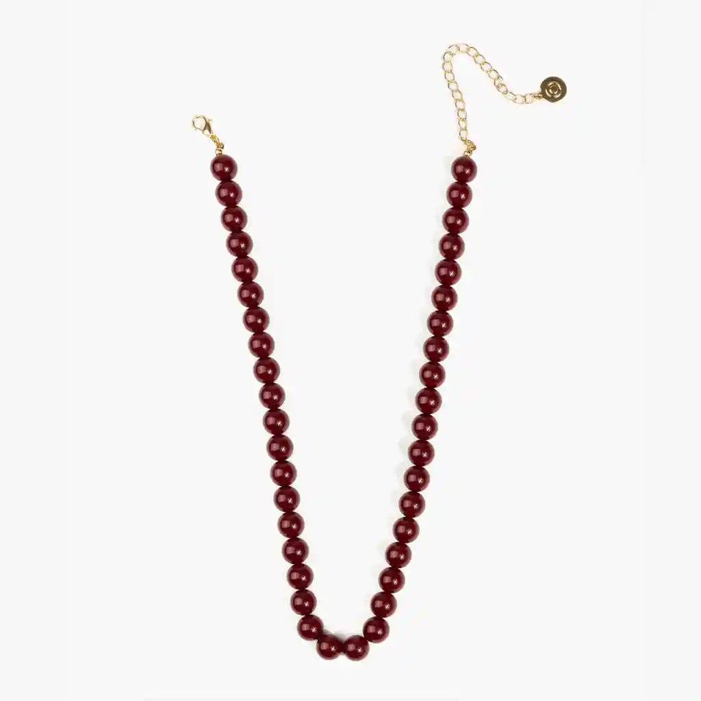 Collar Mujer Borlas Burdeo