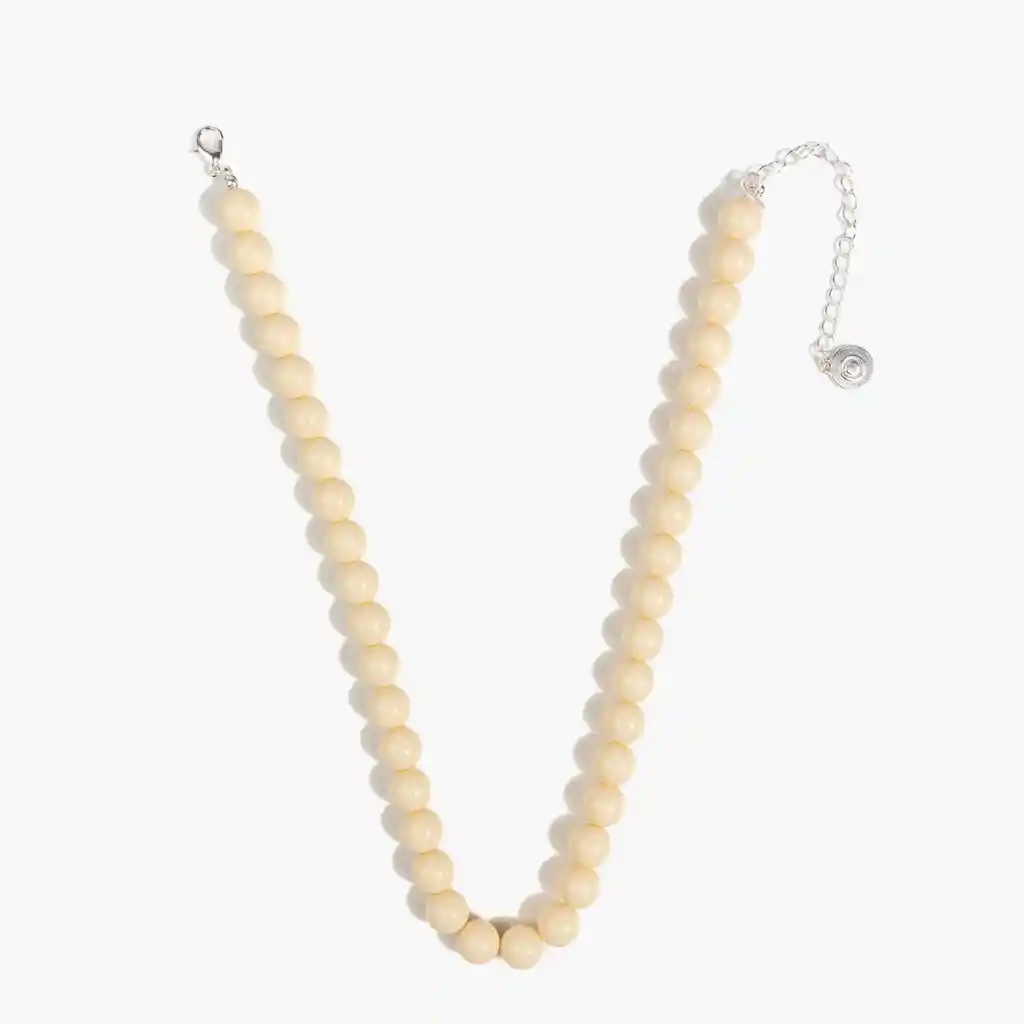 Collar Mujer Borlas Blanco