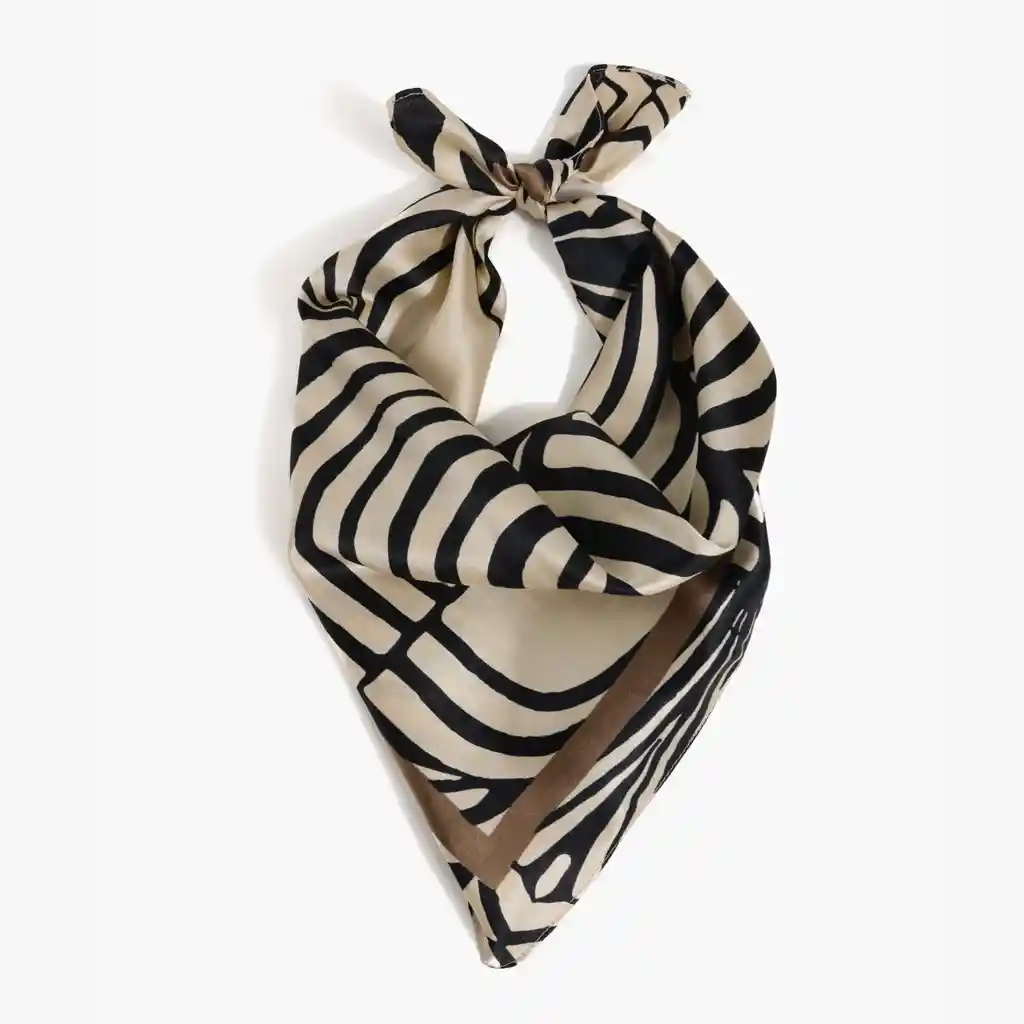 Bandana Mujer Líneas Abstractas Beige