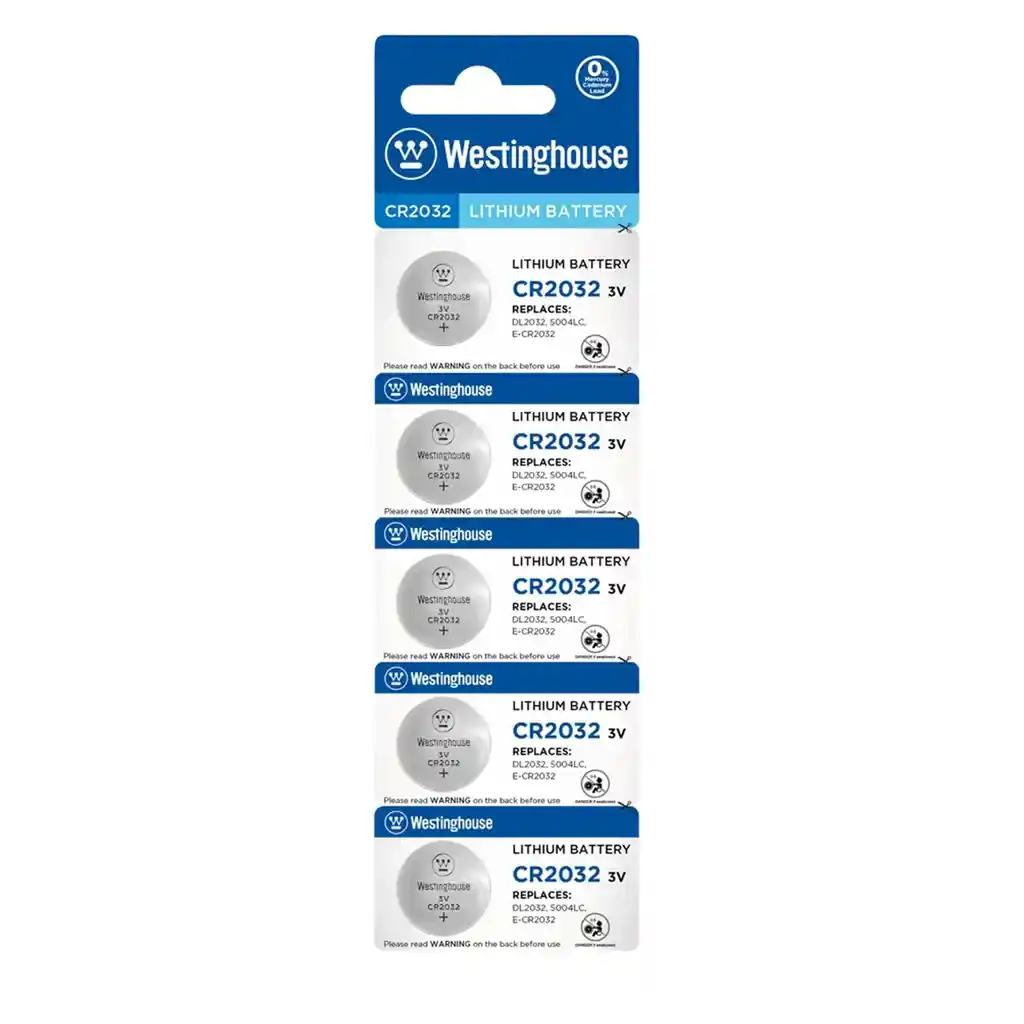 Pack 5 Pilas Cr2032 Tipo Botón Westinghouse