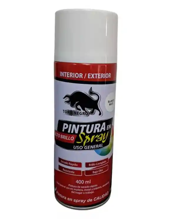 Pintura Spray Aerosol Blanco Mate Opaco Uso General 400 Ml
