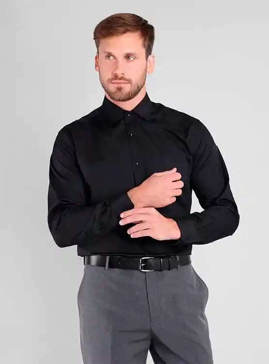 Camisa Van Heusen 002 34/35 Negro 16.5