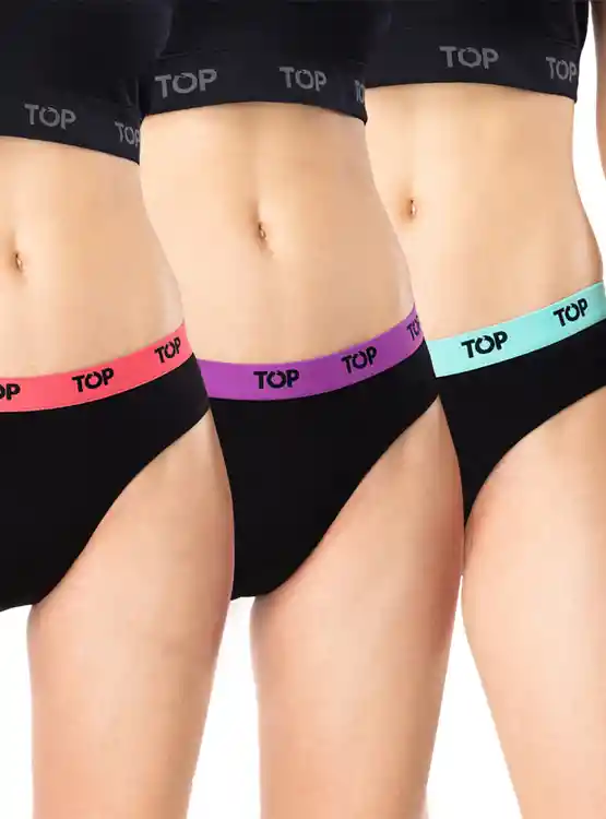 Pack Calzones Bikini Mujer Top M205p3c4 Talla L