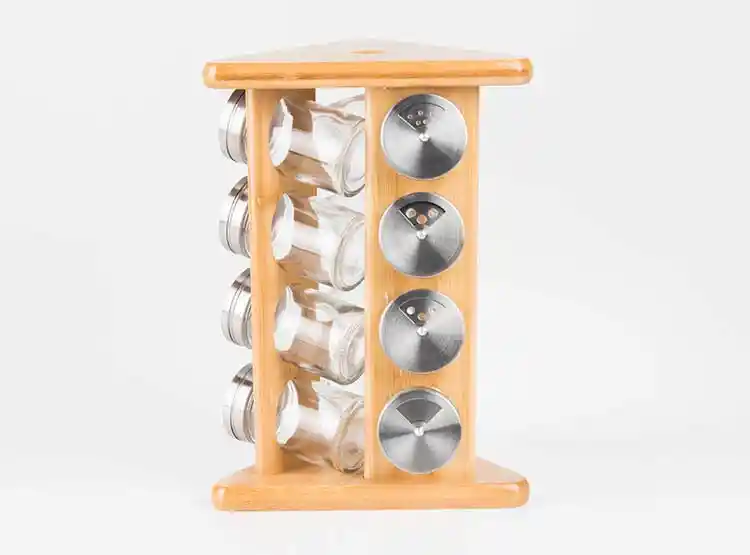 Set 12 Especieros Ripley Home Rack Madera Café