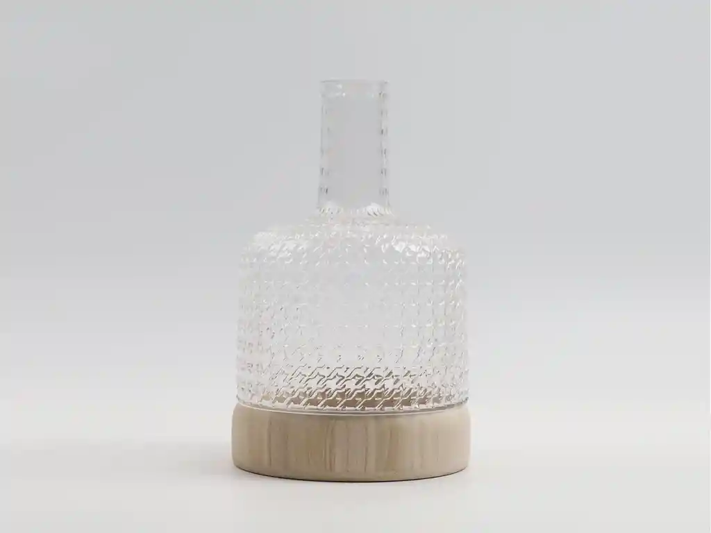 Florero Base Madera 20cm Maison