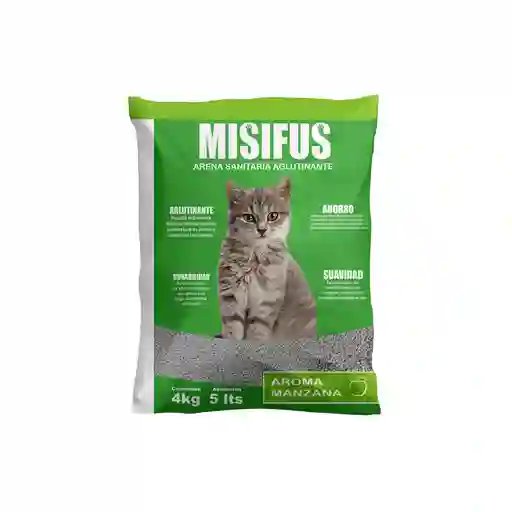 Arena Sanitaria Misifus Aroma Manzana – 4 Kg