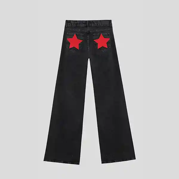 Pantalón Negro Estrella Roja 34 Mujer Raindoor