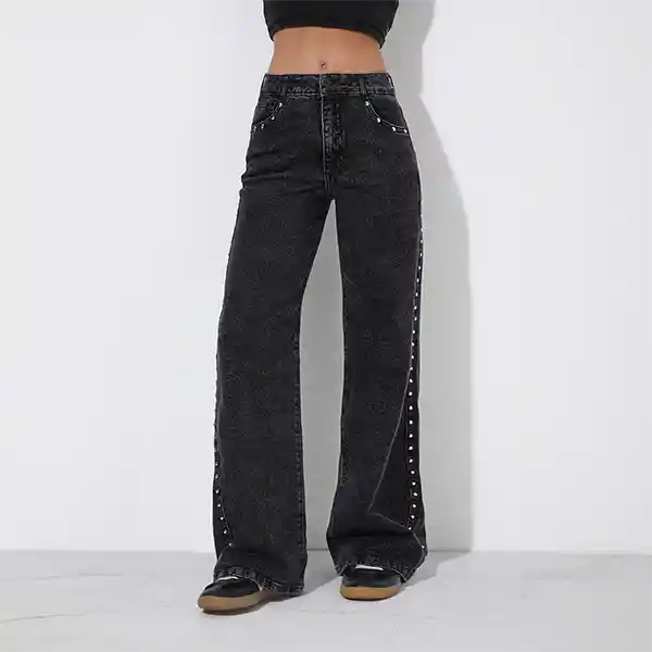 Pantalón Negro Estrella Roja 34 Mujer Raindoor