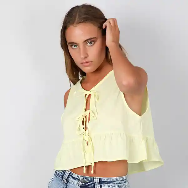 Blusa Cintas Amarilla Xs Mujer Raindoor