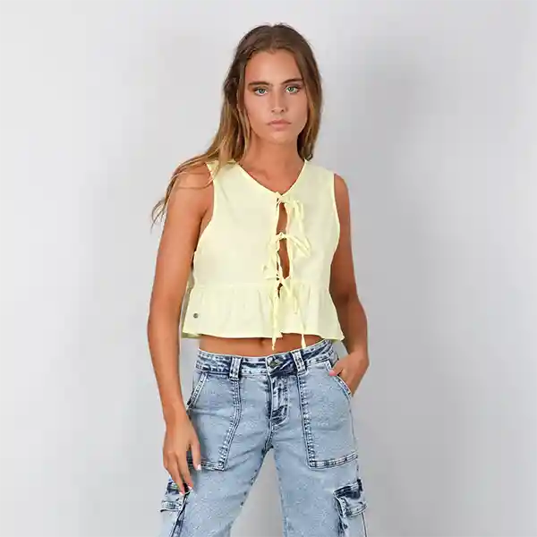 Blusa Cintas Amarilla L Mujer Raindoor