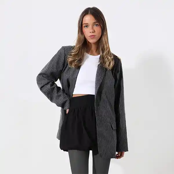 Blazer Lurex Gris Xs Mujer Raindoor