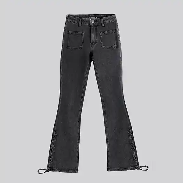 Pants Flare Cintas Negro 40 Mujer Raindoor