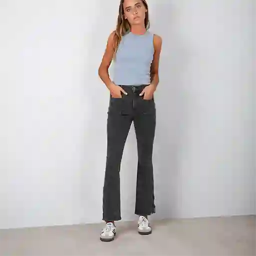 Pants Flare Cintas Negro 34 Mujer Raindoor