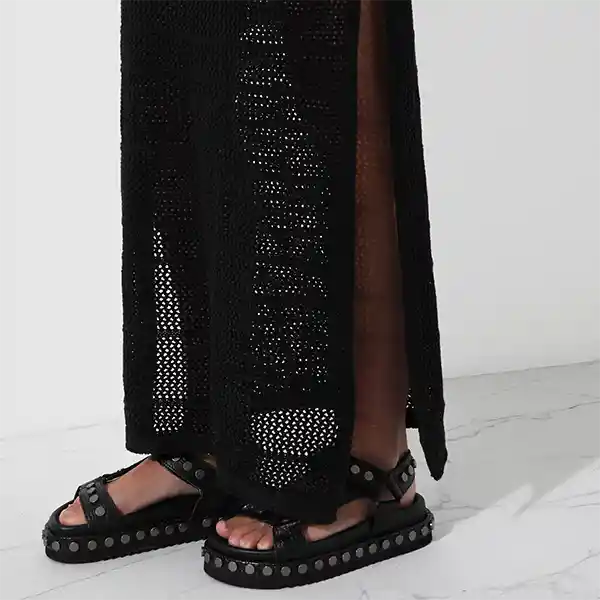 Vestido Tejido Negro Xs Mujer Raindoor