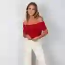 Top Bardot Sin Hombros Rojo S Mujer Raindoor