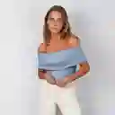 Top Bardot Sin Hombros Azul S Mujer Raindoor