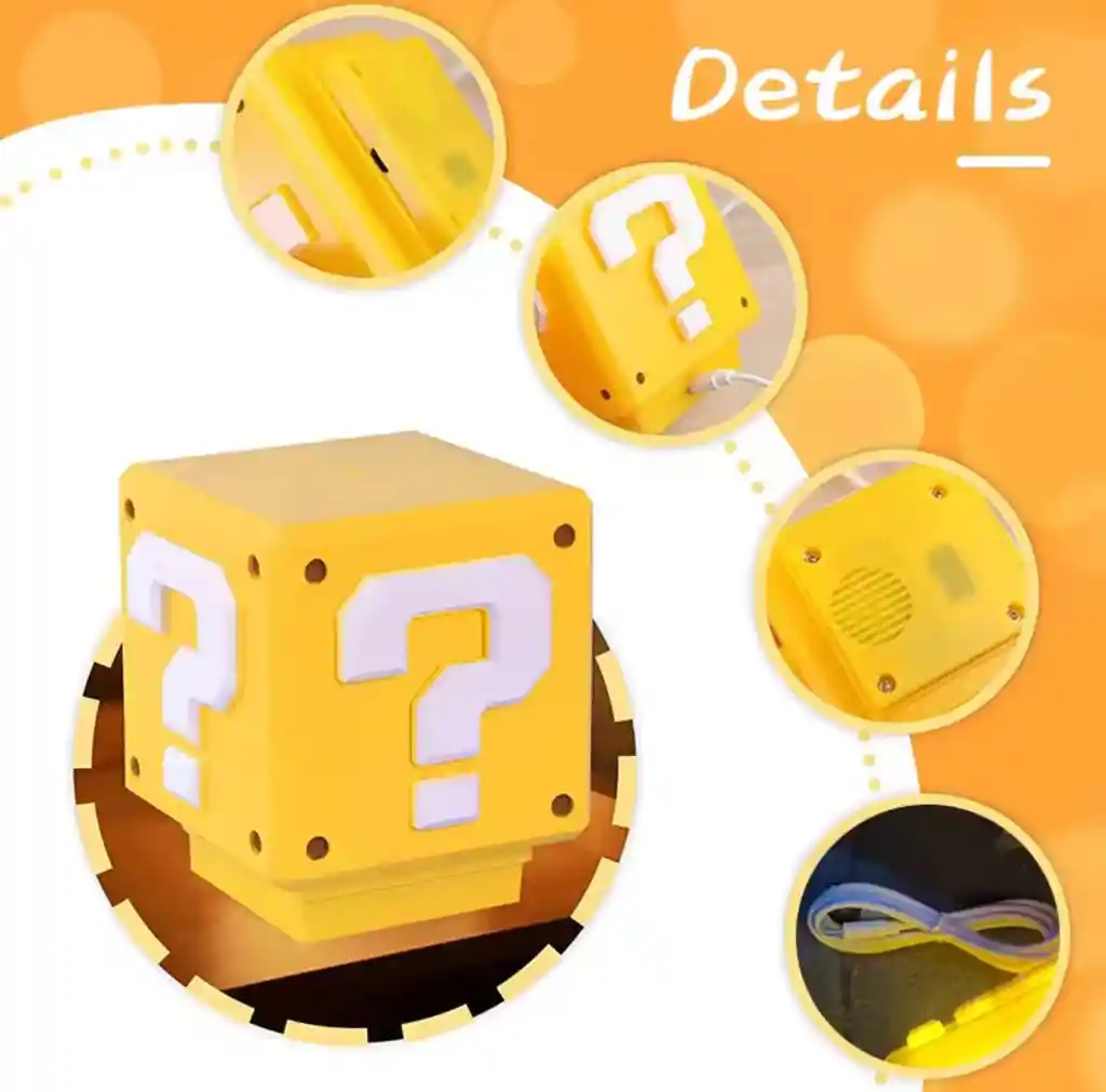 Lampara Mario Bross Con Sonido Recargable Usb