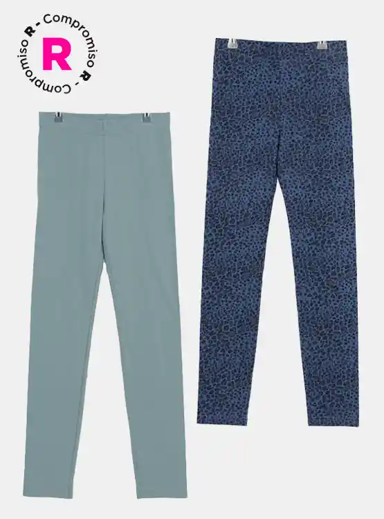 Pack X2 Calzas Largas Niña Index Talla 14